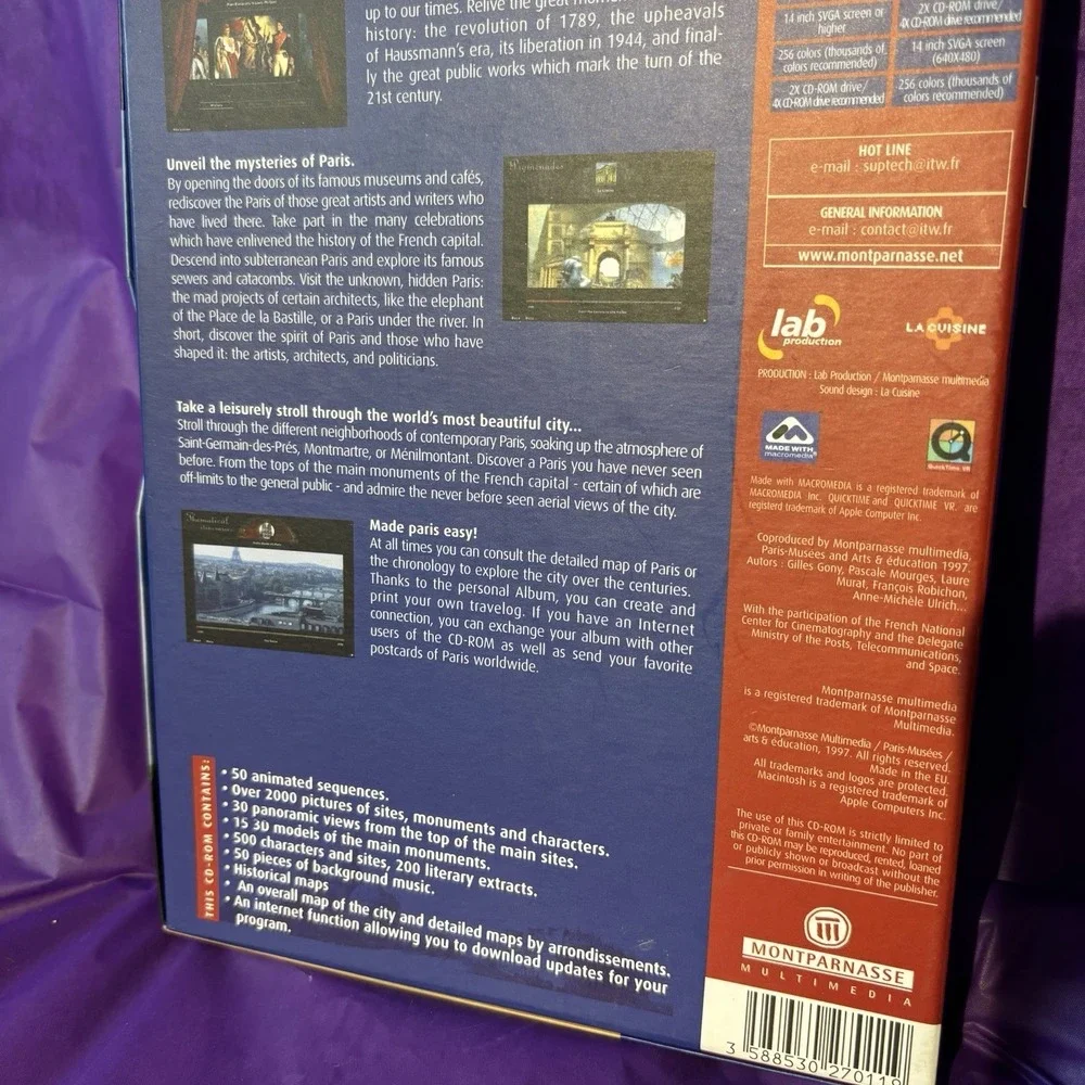 PARIS Promenades & History CD Rom PC Tour